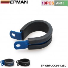 10PCS/LOT AN10 ID 19.1mm Aluminum Rubber Lined Cushioned P Clamp SS Hose EP-GBPLCC90-12